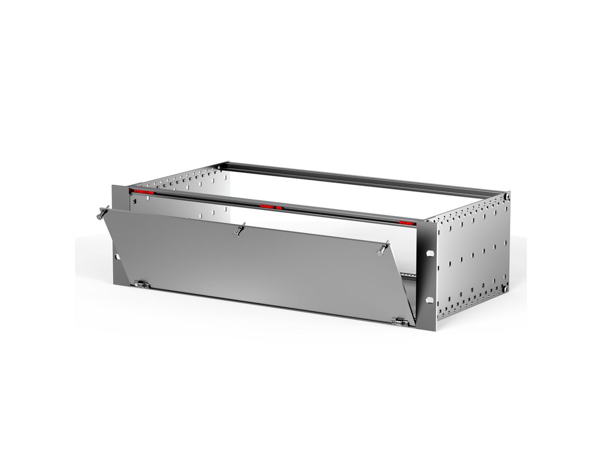 SCHROFF Kit de face avant, non blindé, avec charnière inférieure, 3 U, 84 HP, 2,5 mm, alu, anodisé