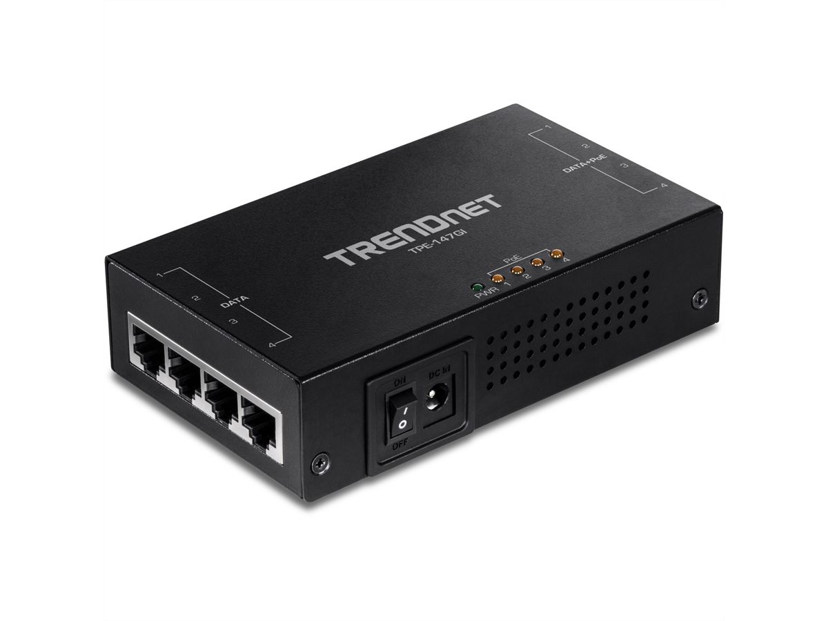 TRENDnet TPE-147GI Injecteur PoE+ Gigabit 65W à 4 ports