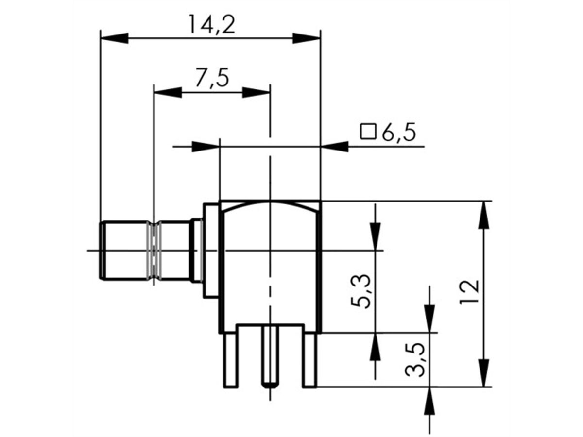 TELEGÄRTNER Connecteur SMB coudé print