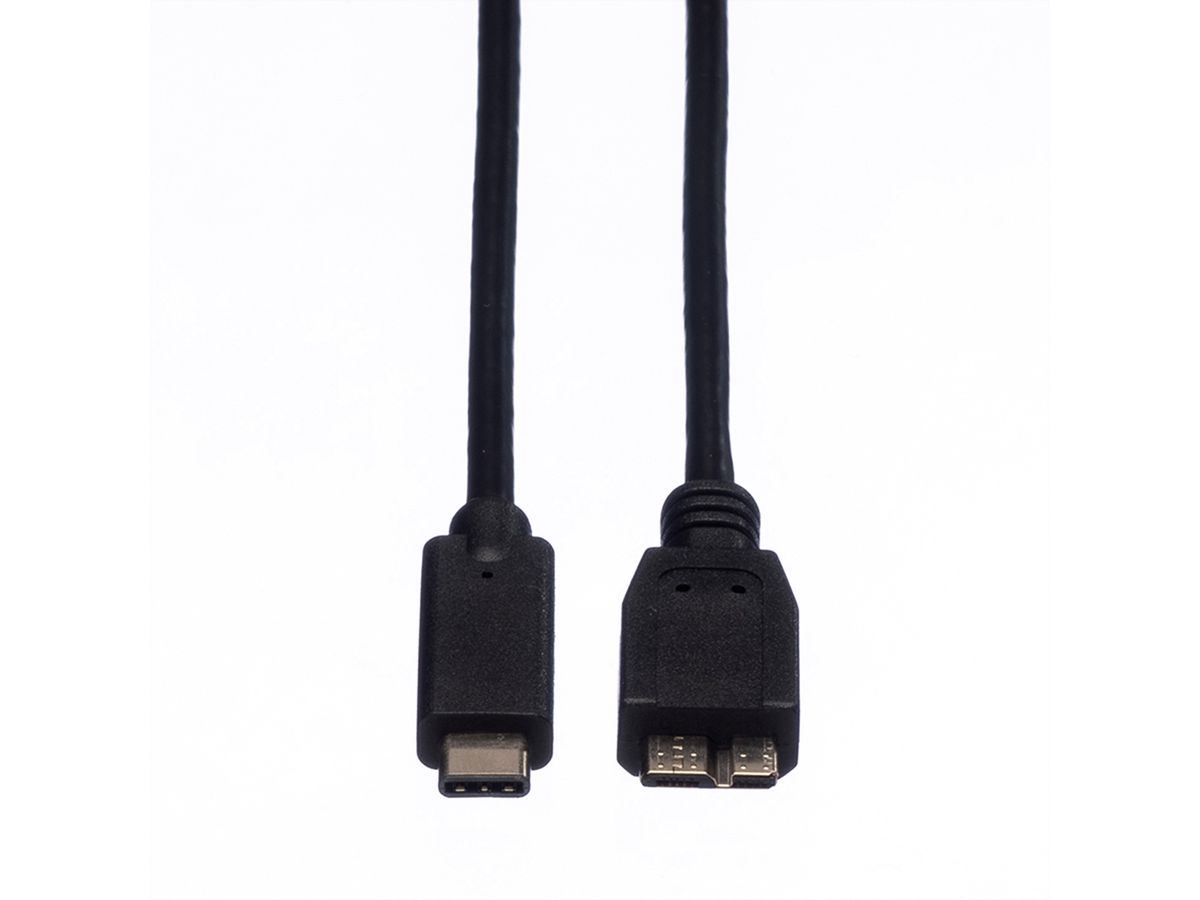 ROLINE Câble USB 3.2 Gen 1, C-Micro B, M/M, noir, 0,5 m