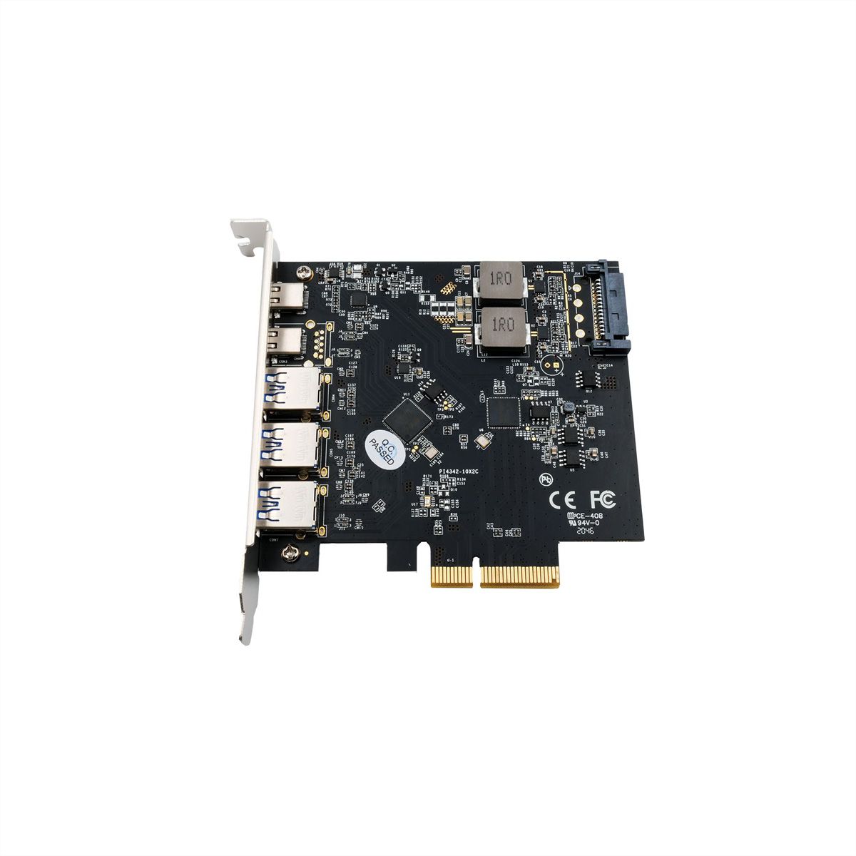 EXSYS EX-12006 Carte USB 3.2 Gen2 PCIe, 2 ports type C et 3 ports type A