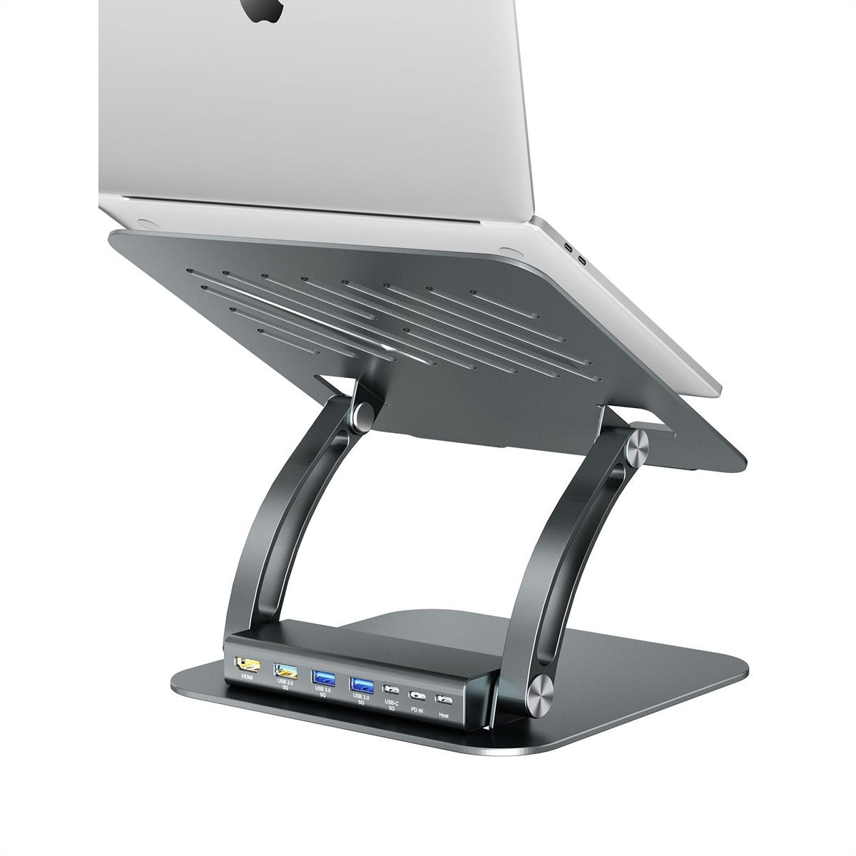 EXSYS EX-1224HM Support pour ordinateur portable, avec station d'accueil USB-C 7 en 1 amovible
