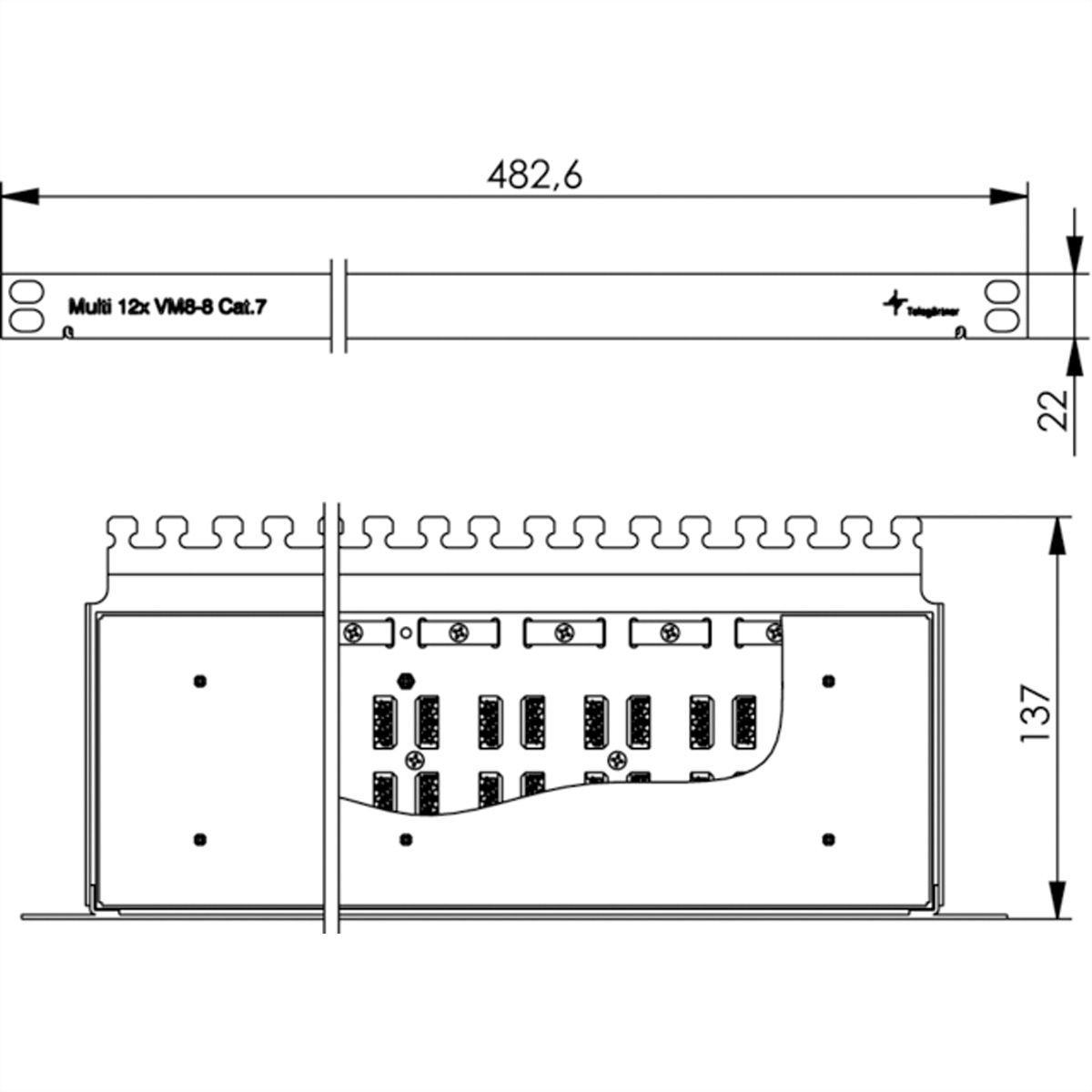 TELEGÄRTNER Multi VM, boîtier mural Cat.7 (Classe F)