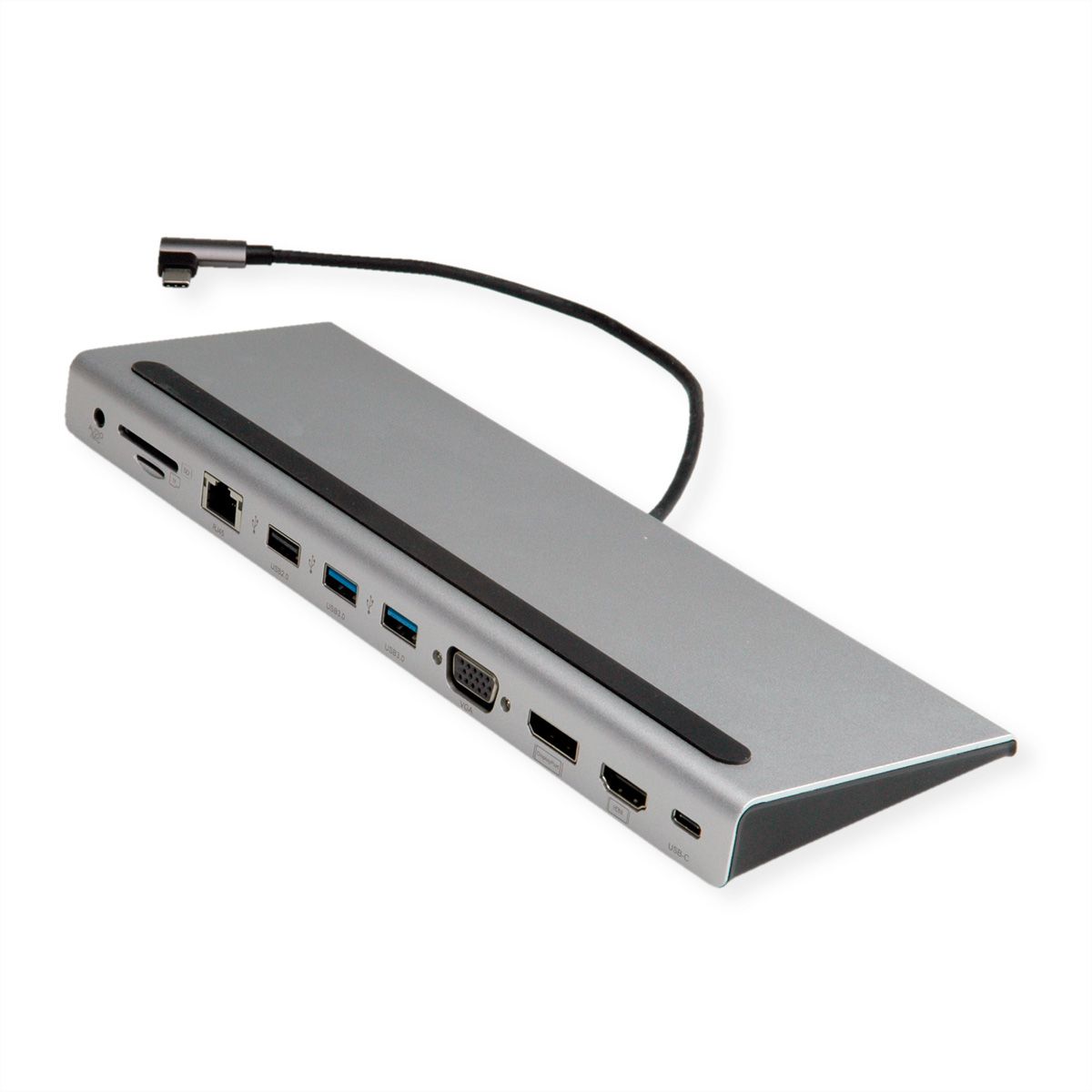 VALUE Station d‘accueil USB-C multiports, 4K HDMI/DP, VGA, USB, Card Reader, PD, Gigabit Ethernet, Audio