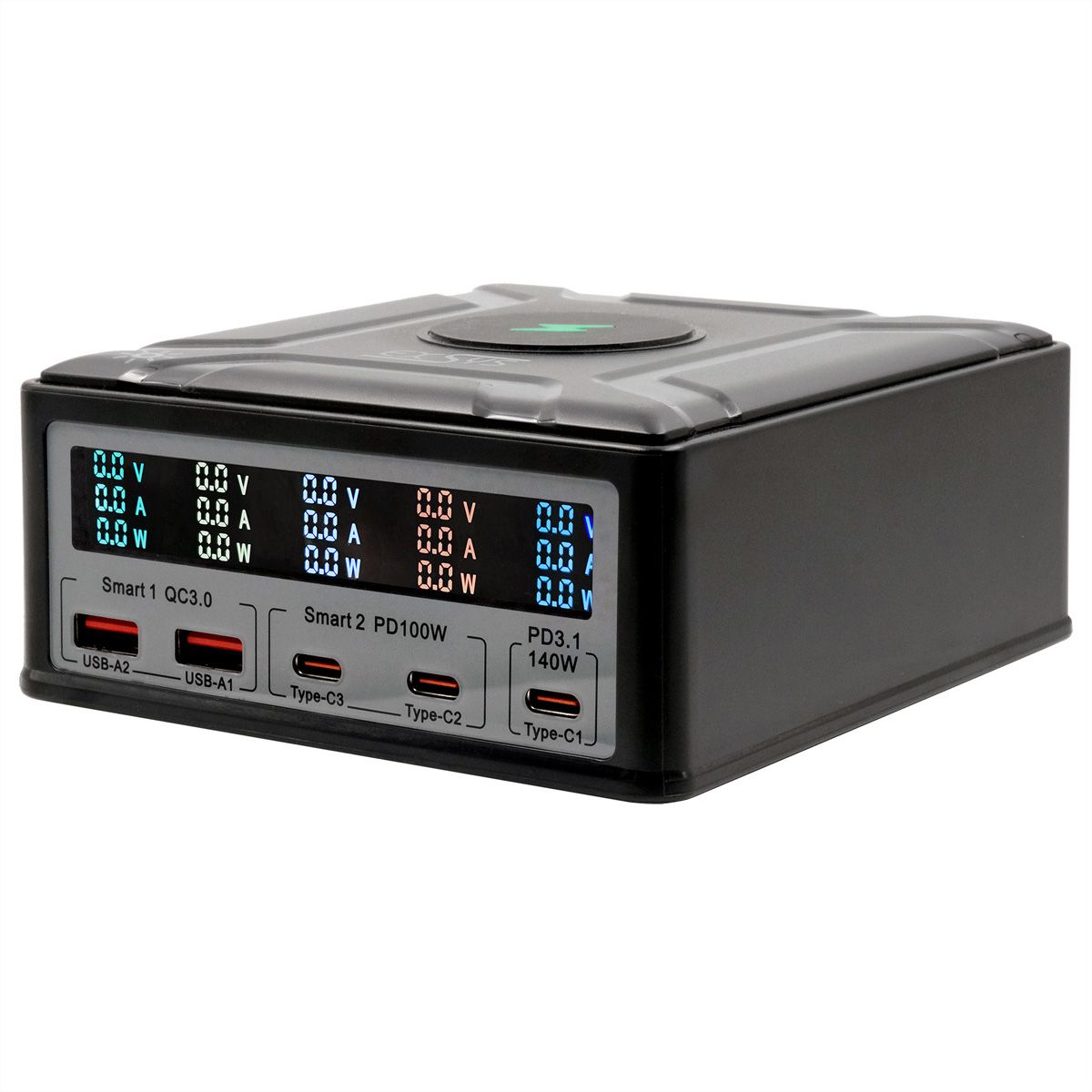 EXSYS EX-1107 Chargeur multiports High Power, QI 15W et USB-C PD à max. 260W