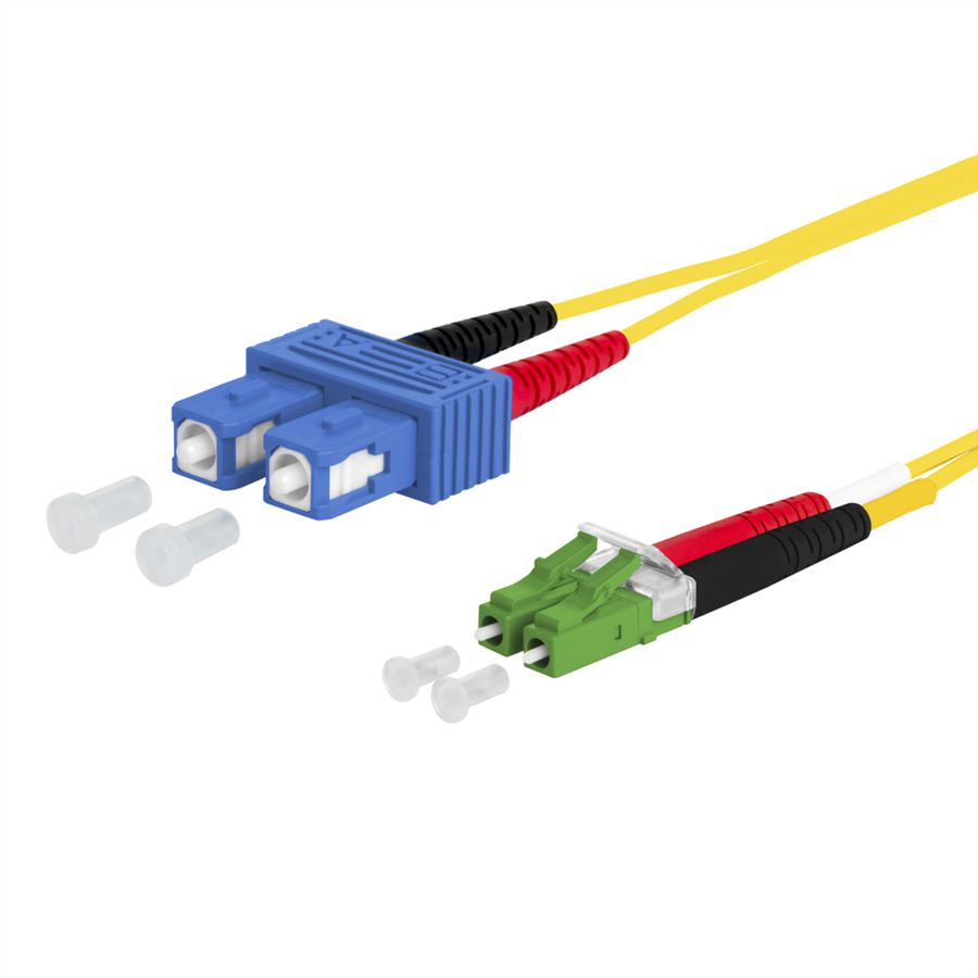 METZ CONNECT OpDAT cordon de brassage, SC-D/LC-D APC OS2, 2 m