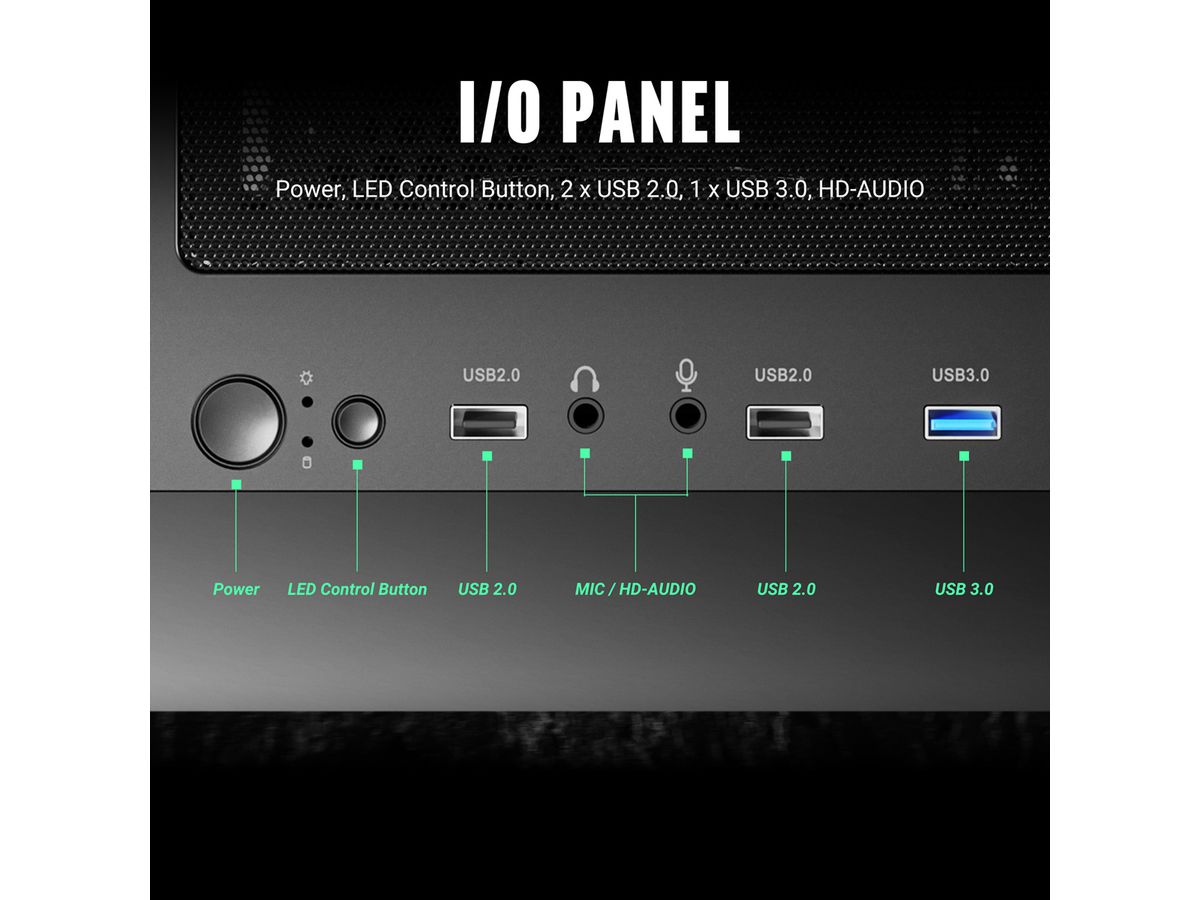 ANTEC AX65 ARGB Boîtier PC Midi Tower Gaming ATX, noir