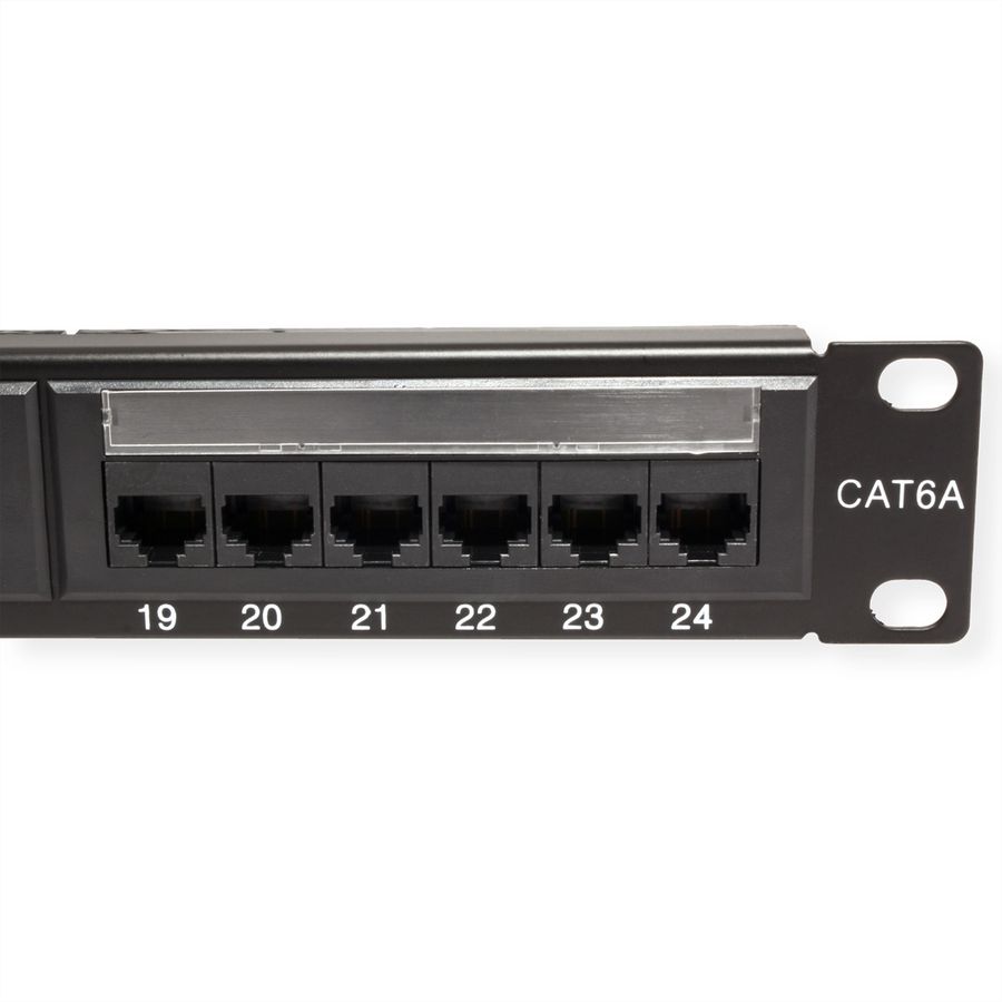 VALUE Panneau de brassage Cat.6A (Classe EA) 19", 24 ports, UTP, noir