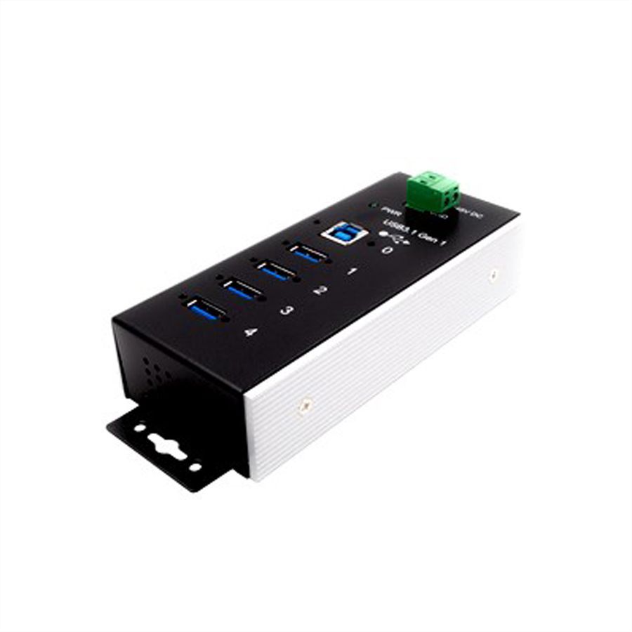 EXSYS EX-1185HMVS-WT Hub USB3.0 métal à 4 ports, Din, plage de -40°C à 85°C