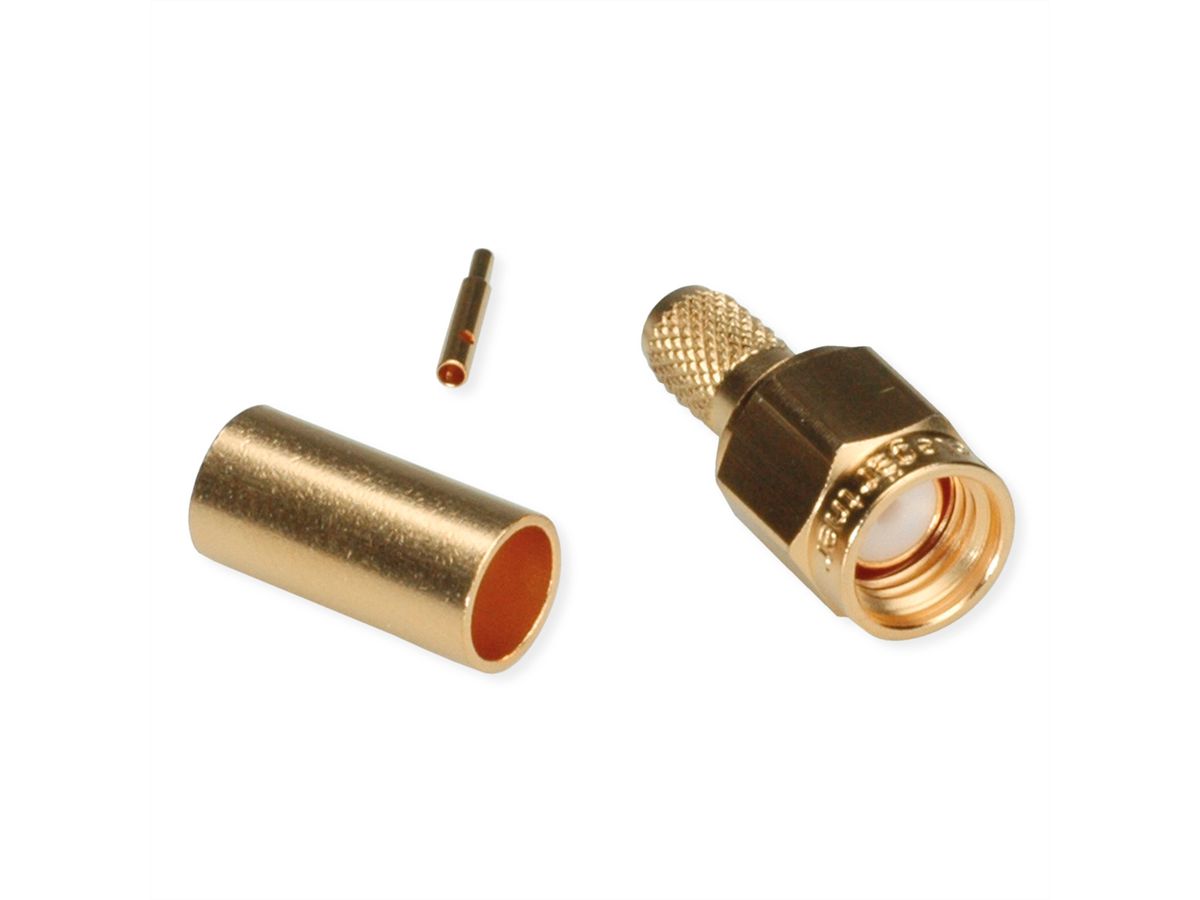 TELEGÄRTNER Connecteur à sertir SMA pour RG-58C/U, connexion à souder/sertir plaquée or