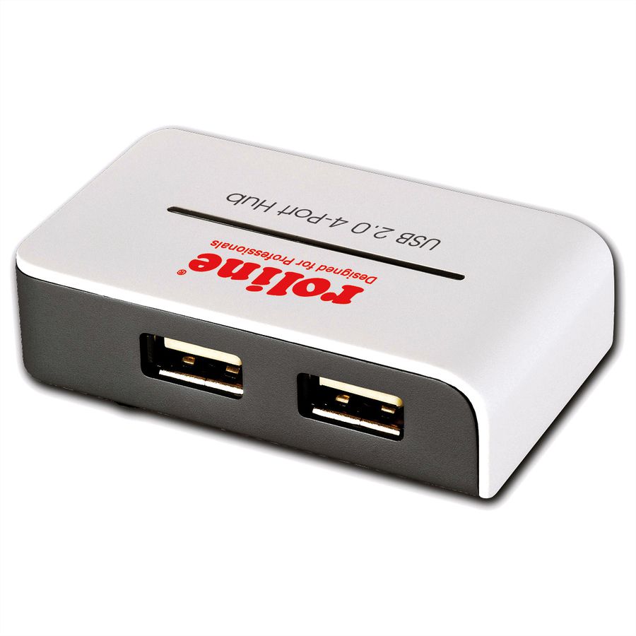 ROLINE Hub USB 2.0 "Black and White", 4 ports, avec alimentation