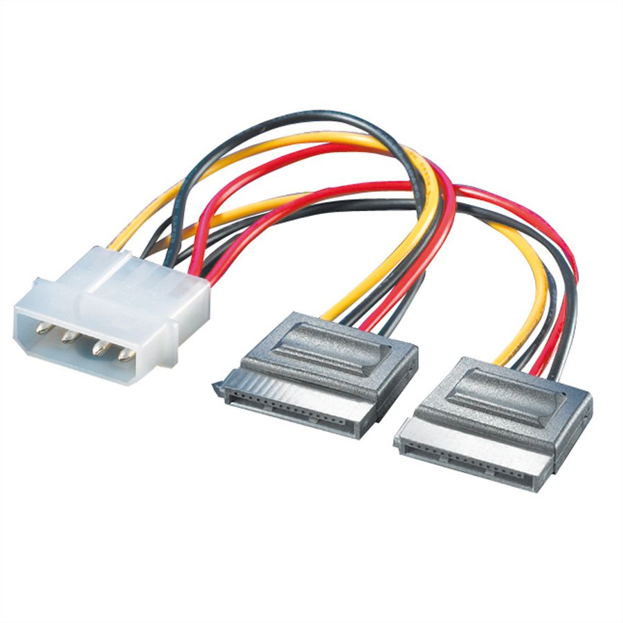 ROLINE Câble d'alimentation en Y 4 pôles disque dur / 2 x SATA, 0,12 m