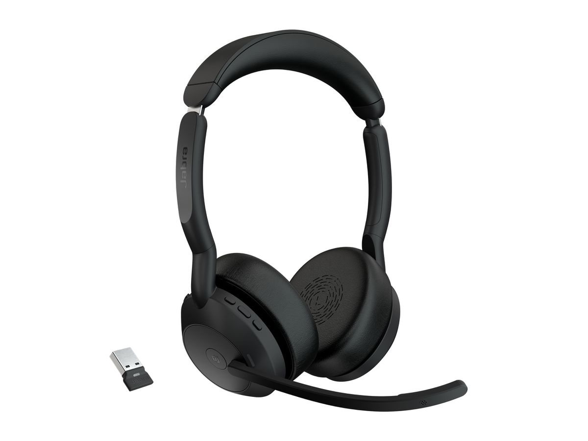 Jabra Evolve2 55 Casque Sans fil Arceau Bureau/Centre d'appels Bluetooth Socle de chargement Noir