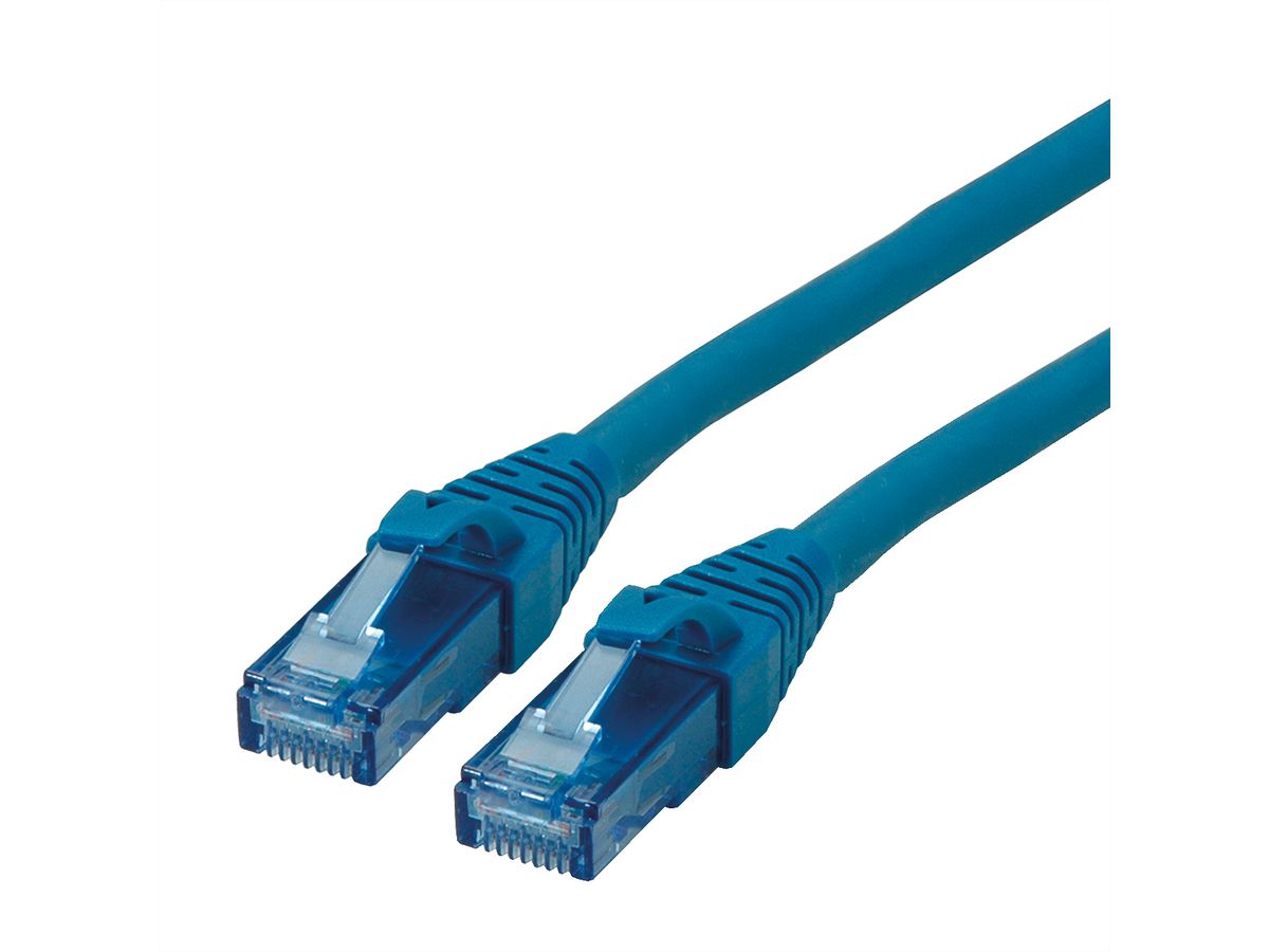 Cordon ROLINE UTP Cat.6A / 10 Gigabit, Component Level, LSOH, bleu, 0,3 m