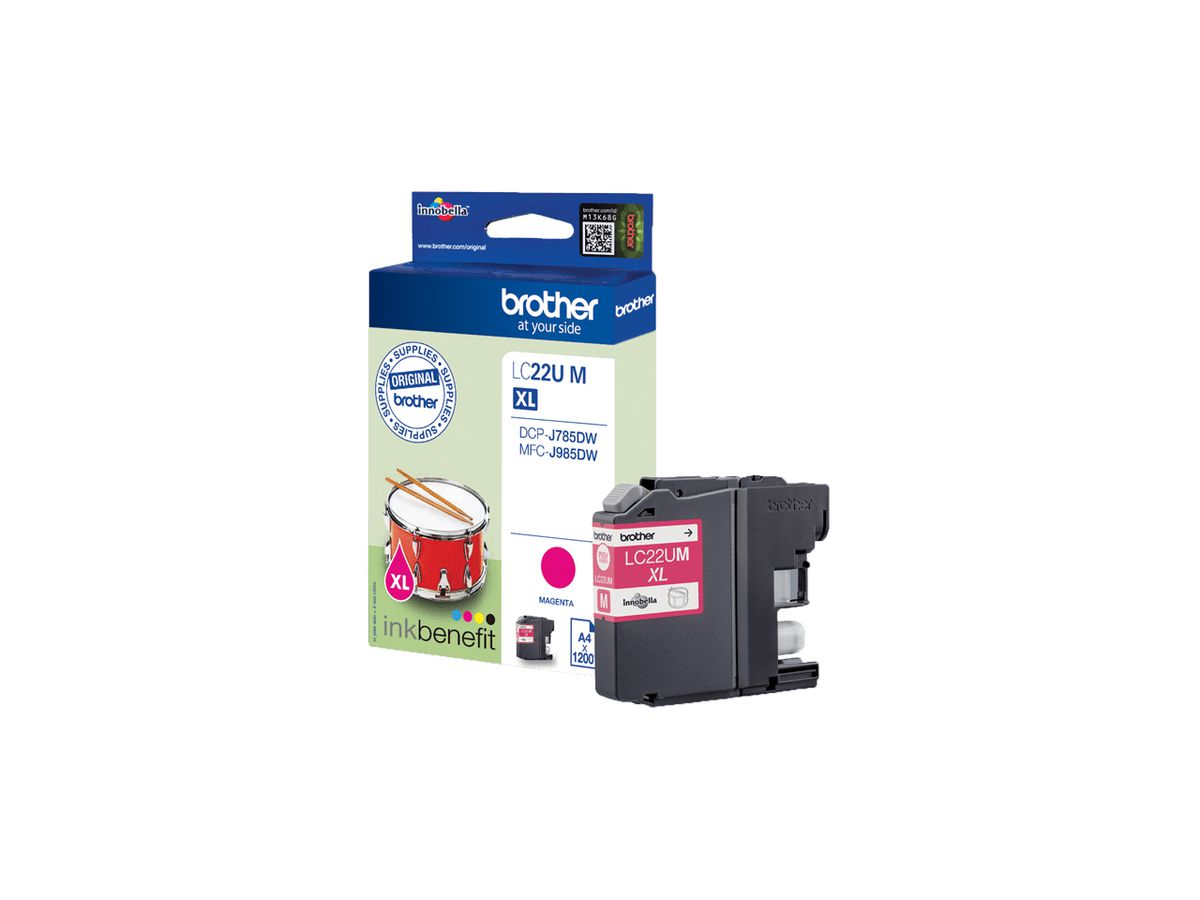 Brother LC22UM - XL - magenta - original - tinteiro - para DCP-J785DW, DCP-J785DWXL, MFC-J985DW, INKvestment Work Smart MFC-J985DW cartouche d'encre