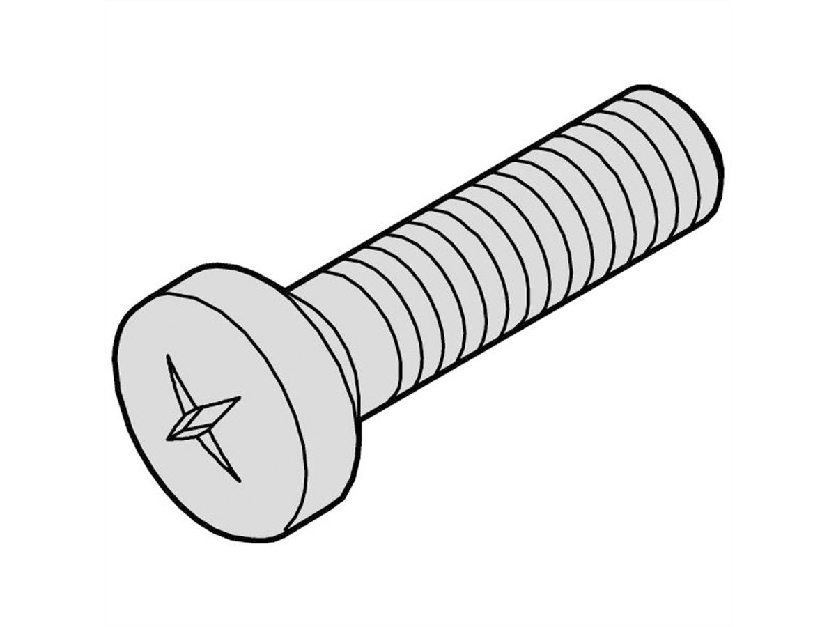 Vis à tête cylindrique de SCHROFF, surélevée, empreinte cruciforme, M2.5 x 8 mm, autotaraudante, zinguée