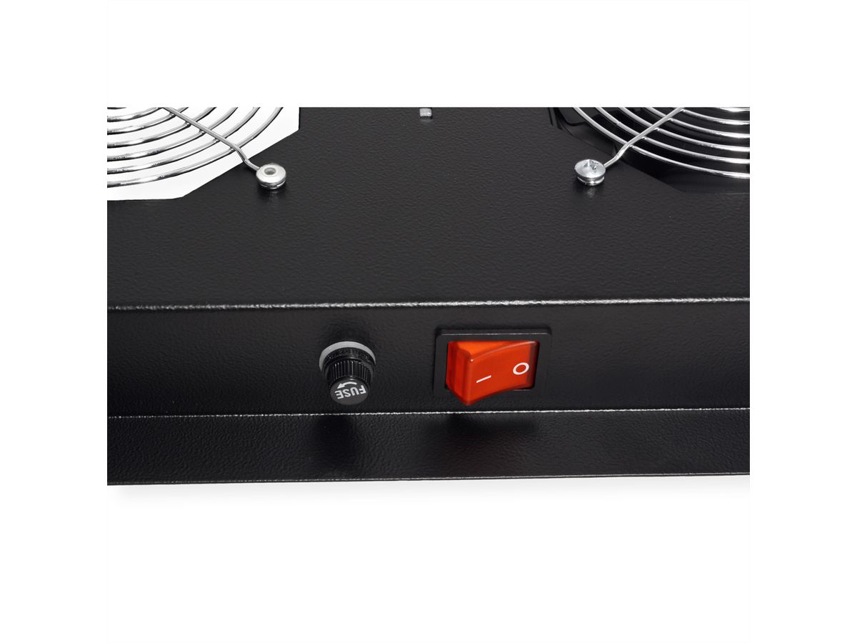 ROLINE Unité de ventilation 2 ventilateurs, thermostat, noir