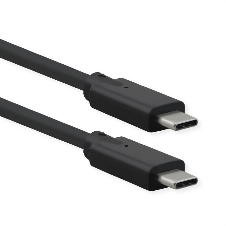 ROLINE Câble USB 3.2 Gen 2x2, avec PD, C-C, M/M, 4K UHD-1, 20Gbit/s, Emark, 100W, noir, 1 m