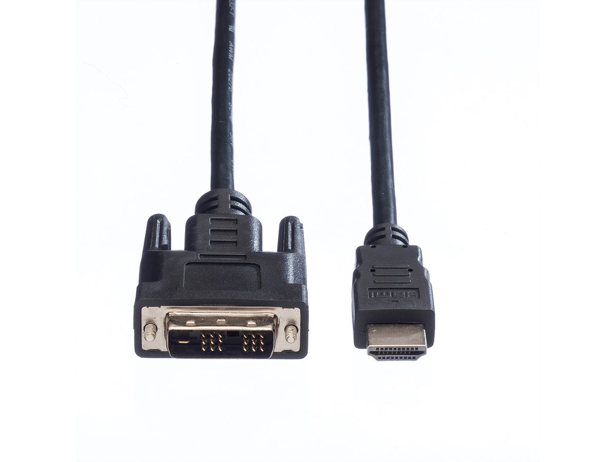 VALUE Câble de raccordement pour écran DVI (18+1) M /HDMI M, noir, 3 m