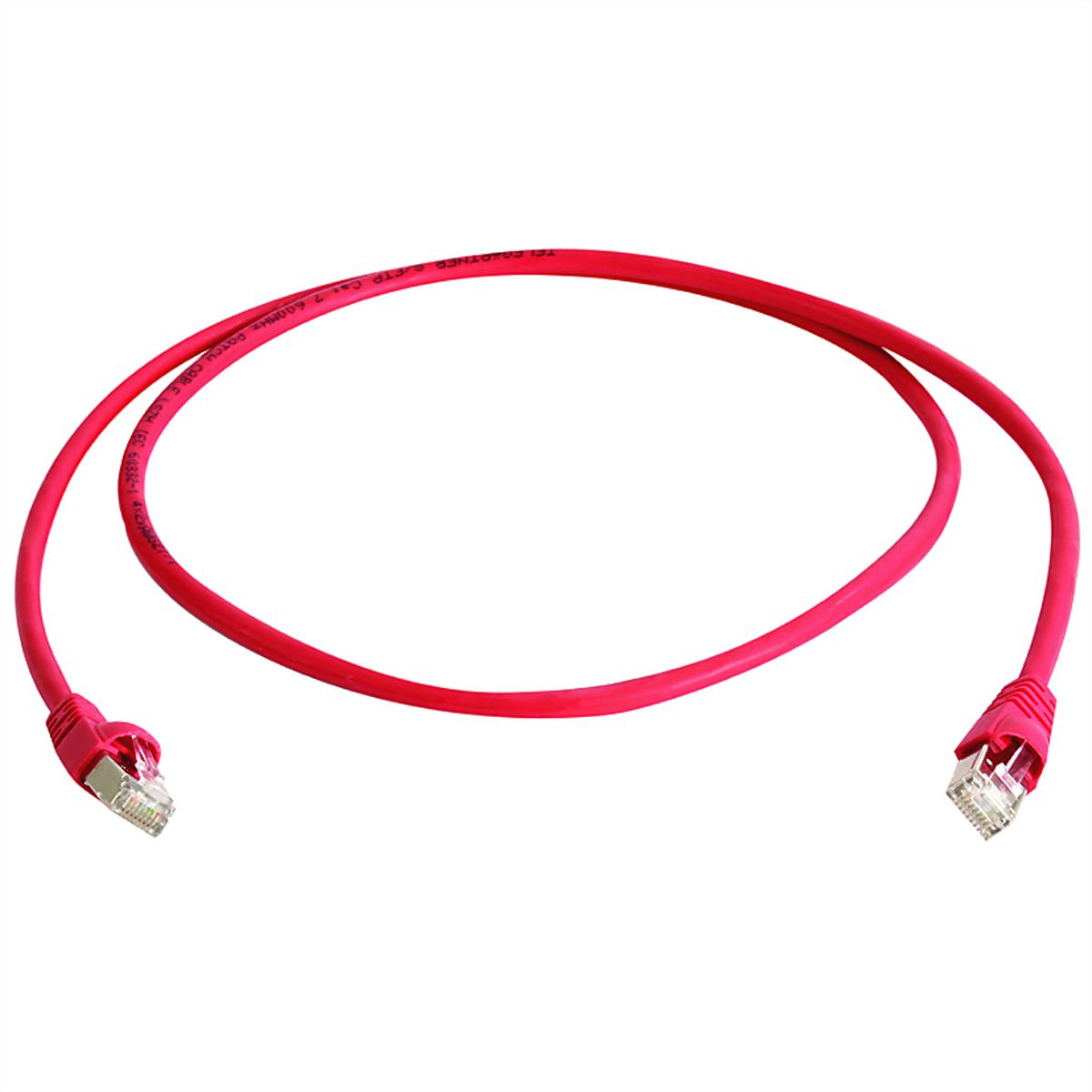 TELEGÄRTNER Cordon S/FTP Cat.6A 10/100/1000BT , croisé, rouge, 2 m