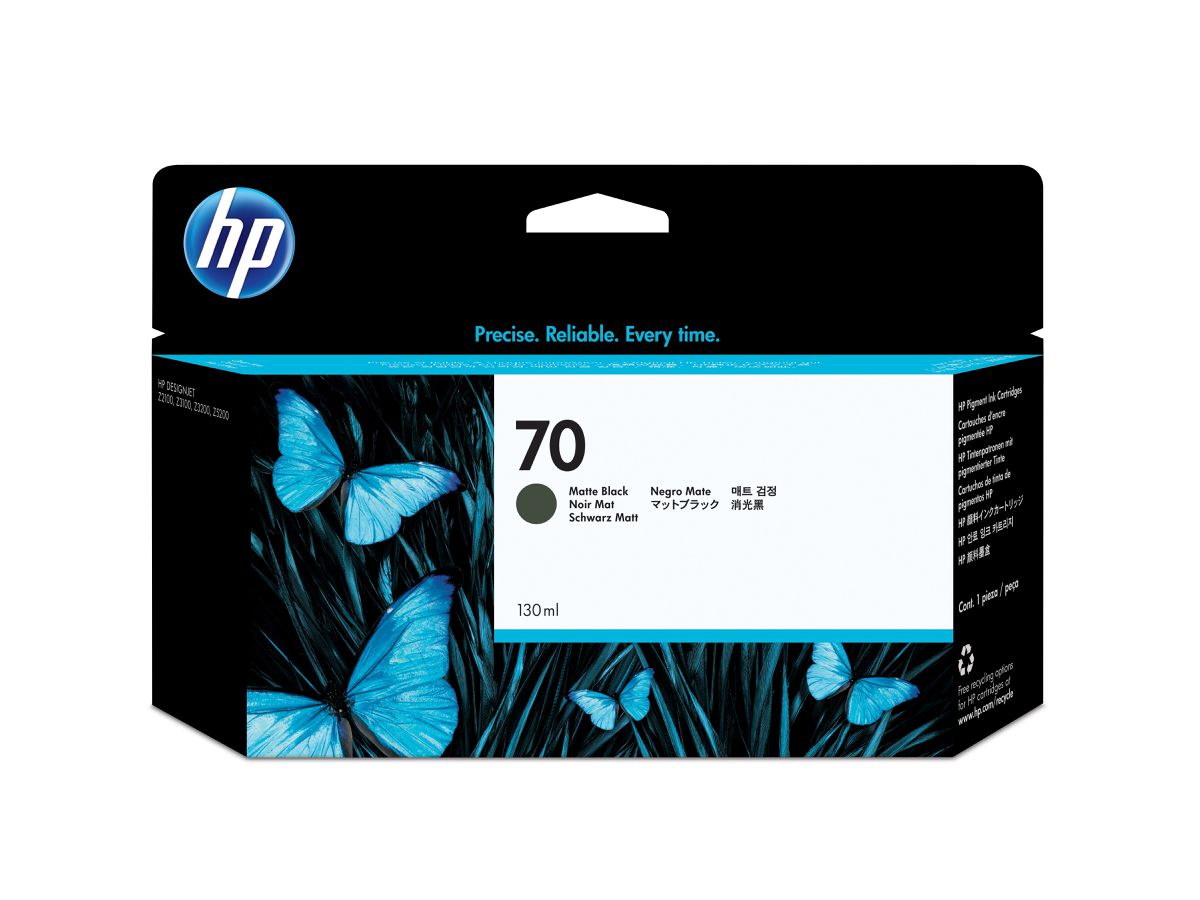 HP 70 cartouche d'encre DesignJet noir mat, 130 ml