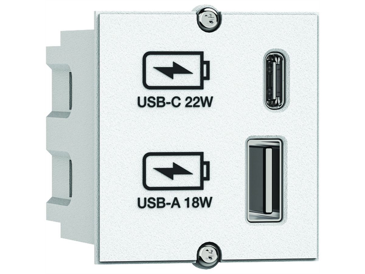 BACHMANN USB A/C 22Watt Charger CM blanc, blanc