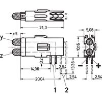 SCHROFF Double LED, Type long, Ø 3.2 mm, Plans de montage 1, Rouge