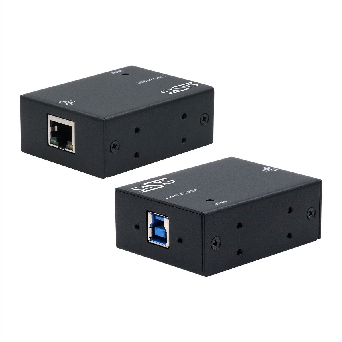 EXSYS EX-13021HMV USB 3.2 type B vers Ethernet 1 Gigabit, kit rail DIN inclus