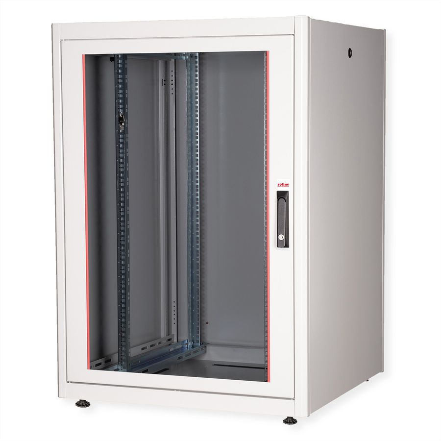 ROLINE 19" Baie réseau Basic 22U, 800x800 LxP Porte verre gris