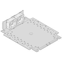 Plaque de montage SCHROFF Interscale avec support de ventilateur intégré et ventilateurs, 2U, 1 ventilateur