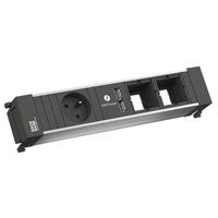 BACHMANN POWER FRAME 1xUTE 1xUSB Charger 2xCM courant 0,2m GST18, noir / argent
