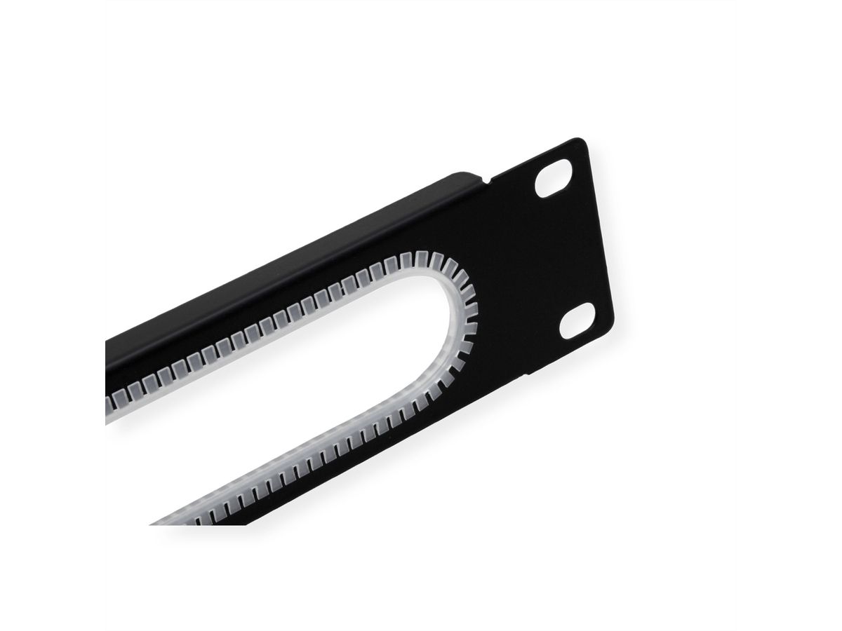VALUE Passe-câbles 19" 1 UH, avec brosse, noir