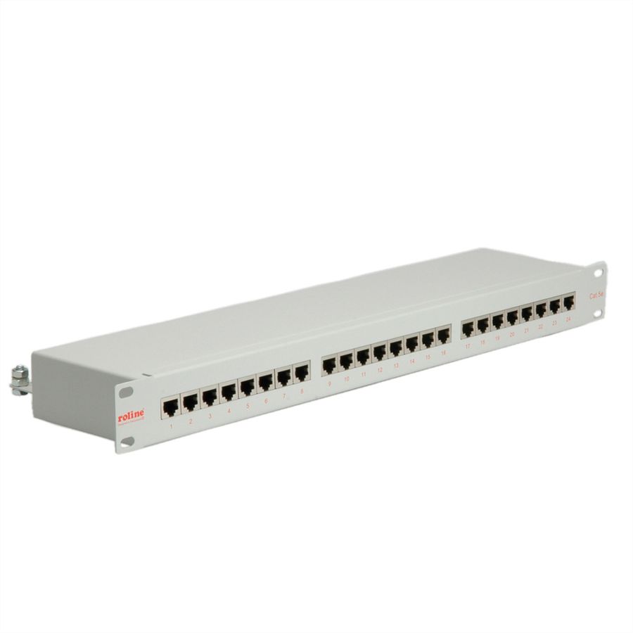 ROLINE Panneau de brassage 19", 1 UH, 24x RJ-45, Cat.5e (Classe D), gris