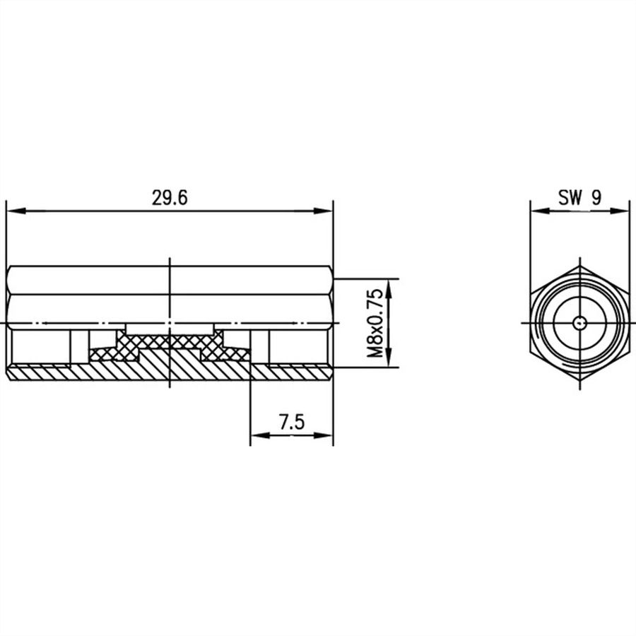 TELEGÄRTNER Connecteur FME broche/broche, coupleur FME avec isolation PP