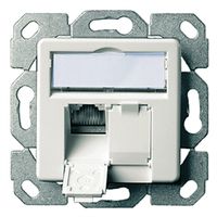 TELEGÄRTNER Embase AMJ45 2x RJ45 Cat.5e (Classe D) blanc alpin, (A+B+C)