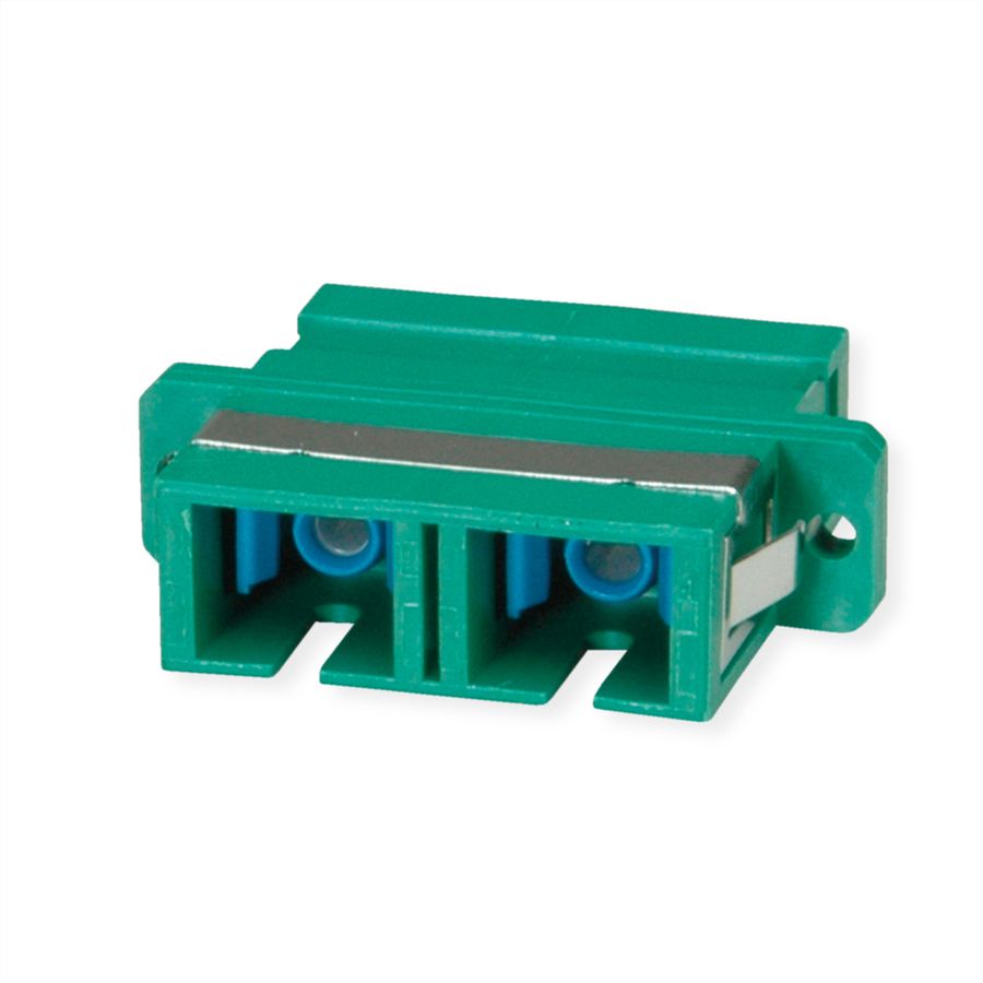 TELEGÄRTNER  Coupleur SC/APC Duplex, Singlemode, Manchon en céramique, boîtier en plastique, vert