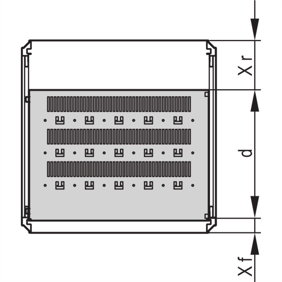 Étagère varistar SCHROFF, fixe, 75 kg, RAL 7035, 600W 500D