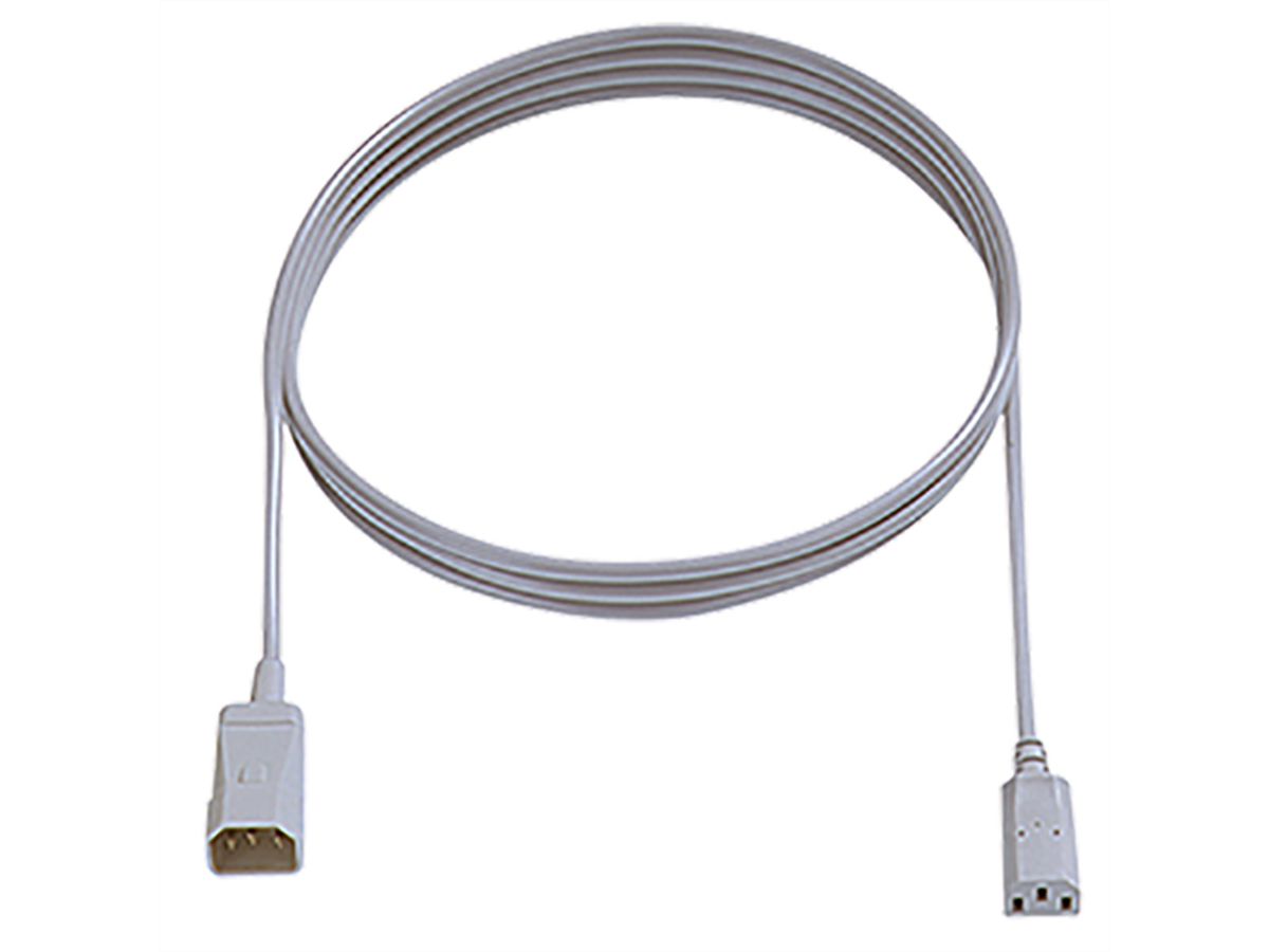 BACHMANN Câble prolongateur H05VV-F 3G1,0mm², C14 / C13 , gris, 0,5 m