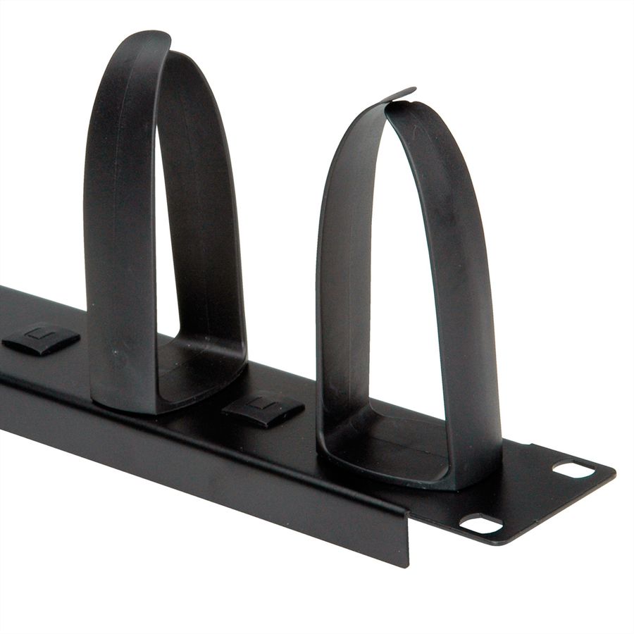 VALUE Passe-câbles 19" 1 UH avec 5 arceaux, noir