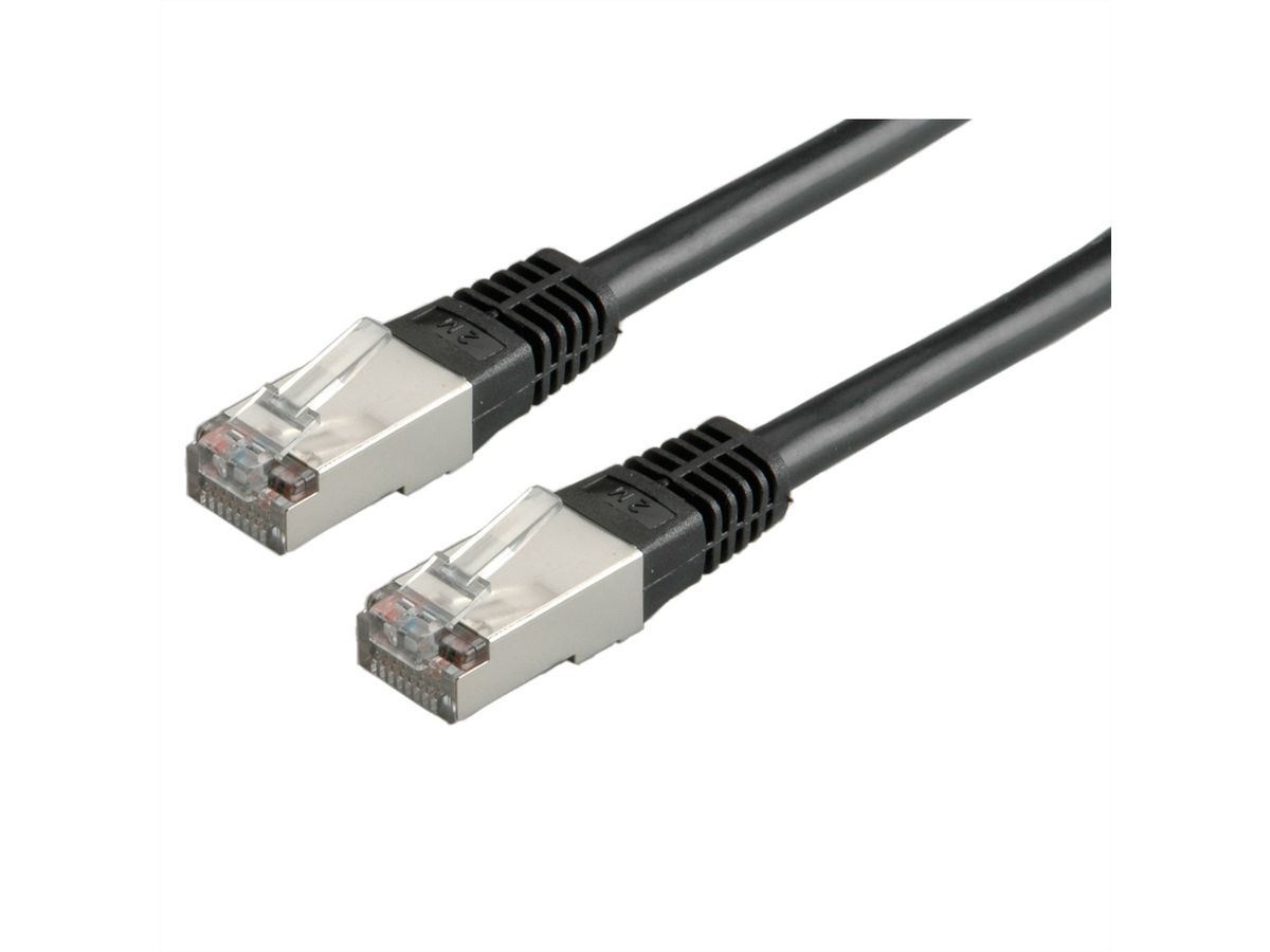 Cordon ROLINE Cat.5e (Classe D) S/FTP AWG26, noir, 2 m