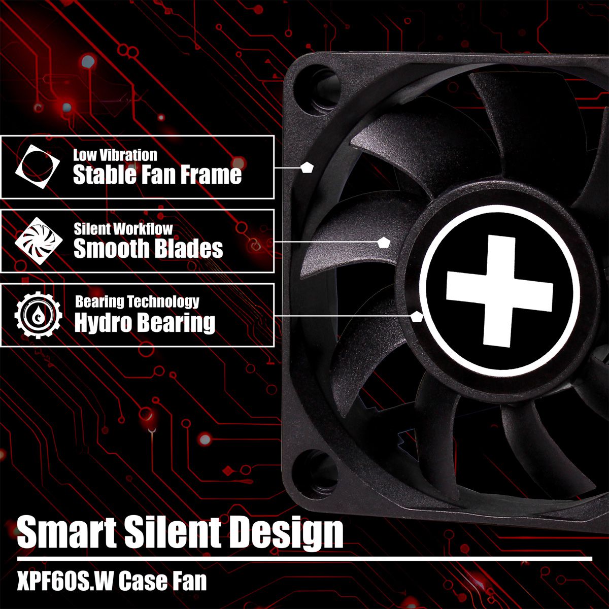 Xilence XPF60S.W Ventilateur de boîtier 60mm, 3PIN, White Box