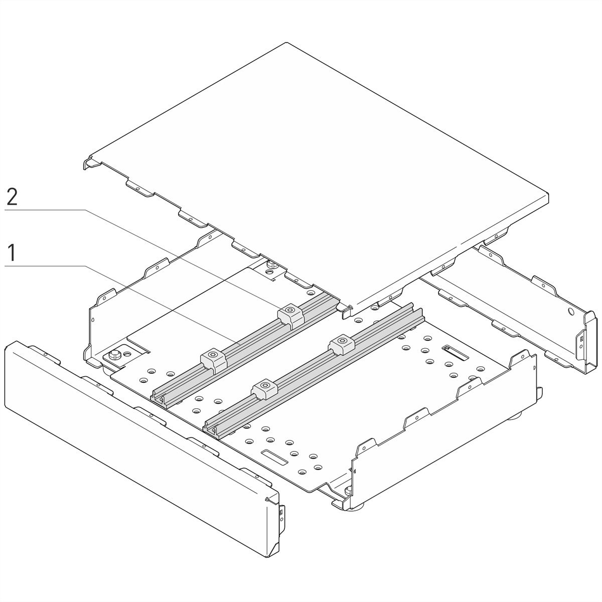 Système de rail flexible Interscale SCHROFF pour le montage de circuits imprimés, 133D, 128.55L