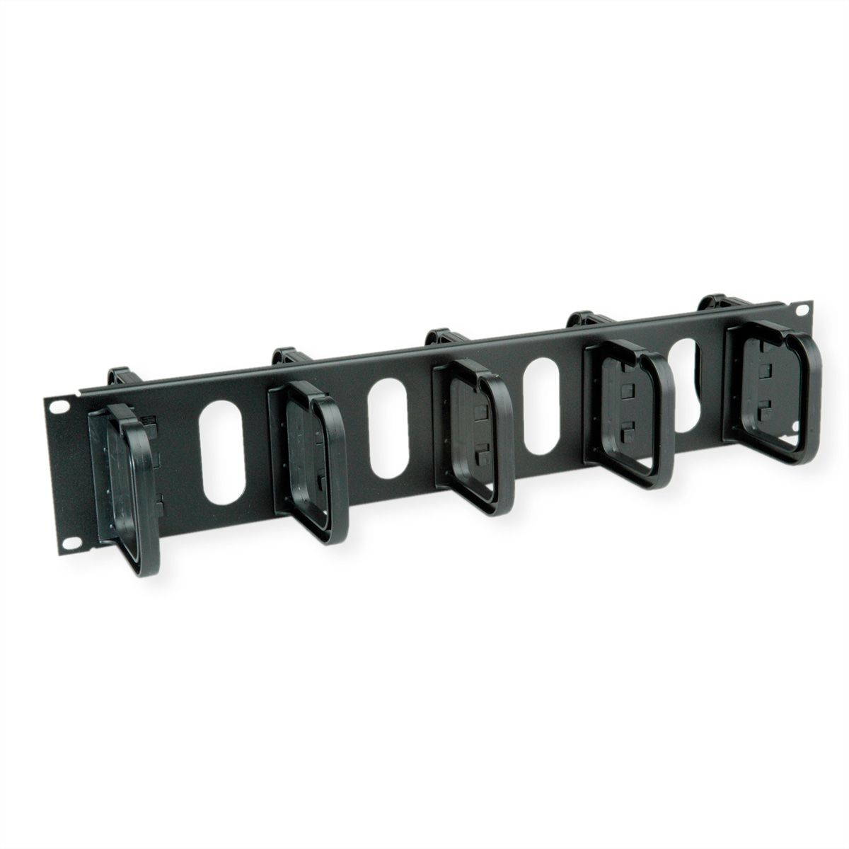CONTEG Passe-câbles 19", 2 UH avec 2 x 5 étriers 80 x 80 mm