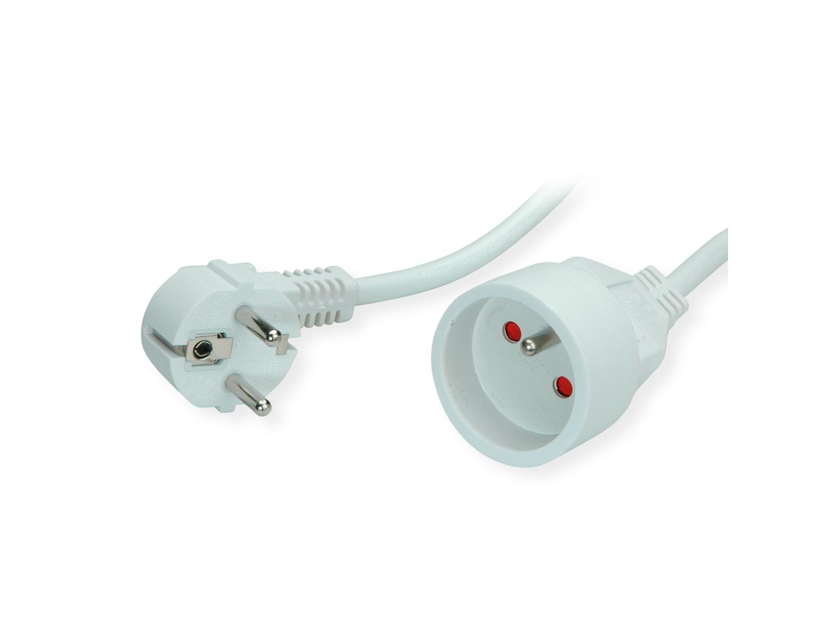 VALUE Câble prolongateur, prise type UTE, blanc, 5 m