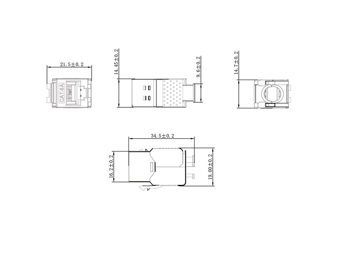 VALUE Keystone Cat.6A (Classe EA), blindé, sans outil, SuperSLIM