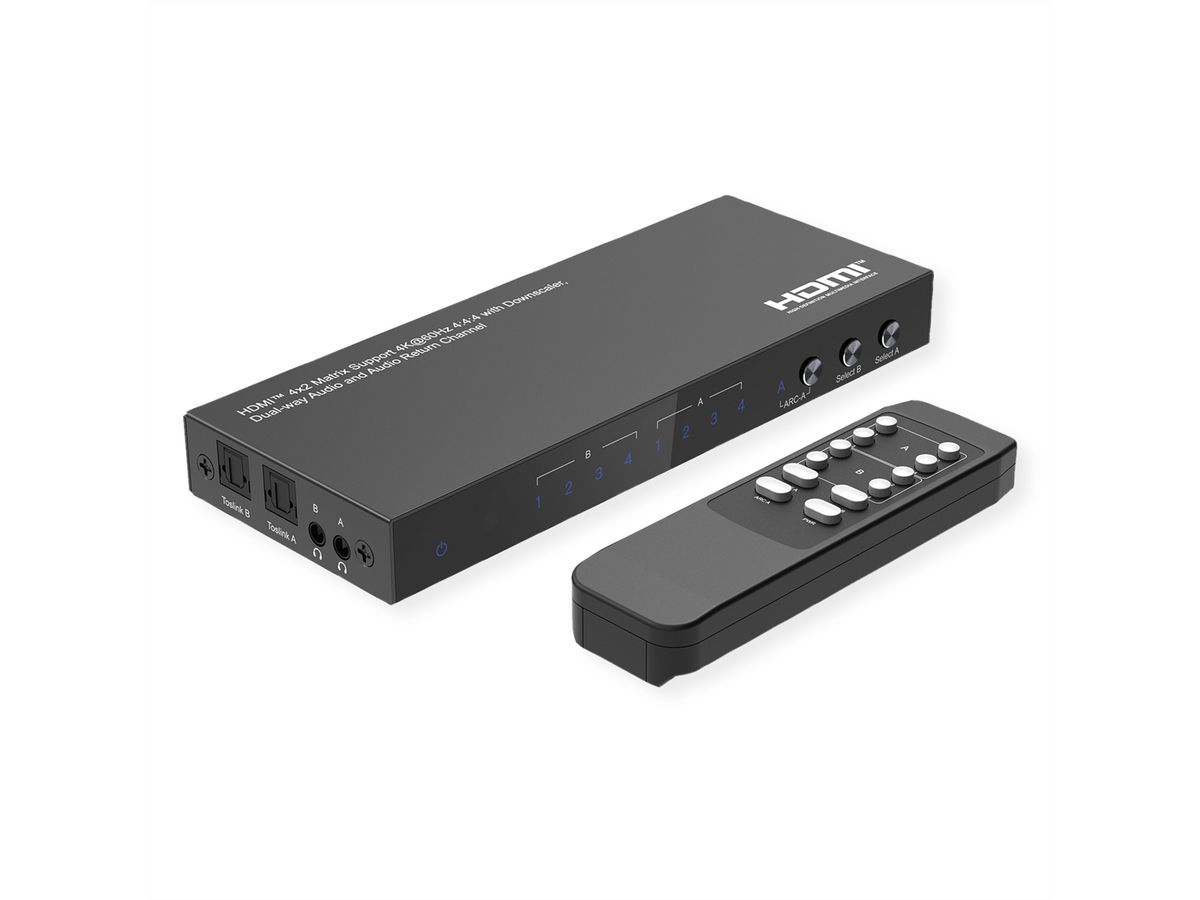 VALUE Switch Matrix HDMI 4K, 4 x 2, avec télécommande