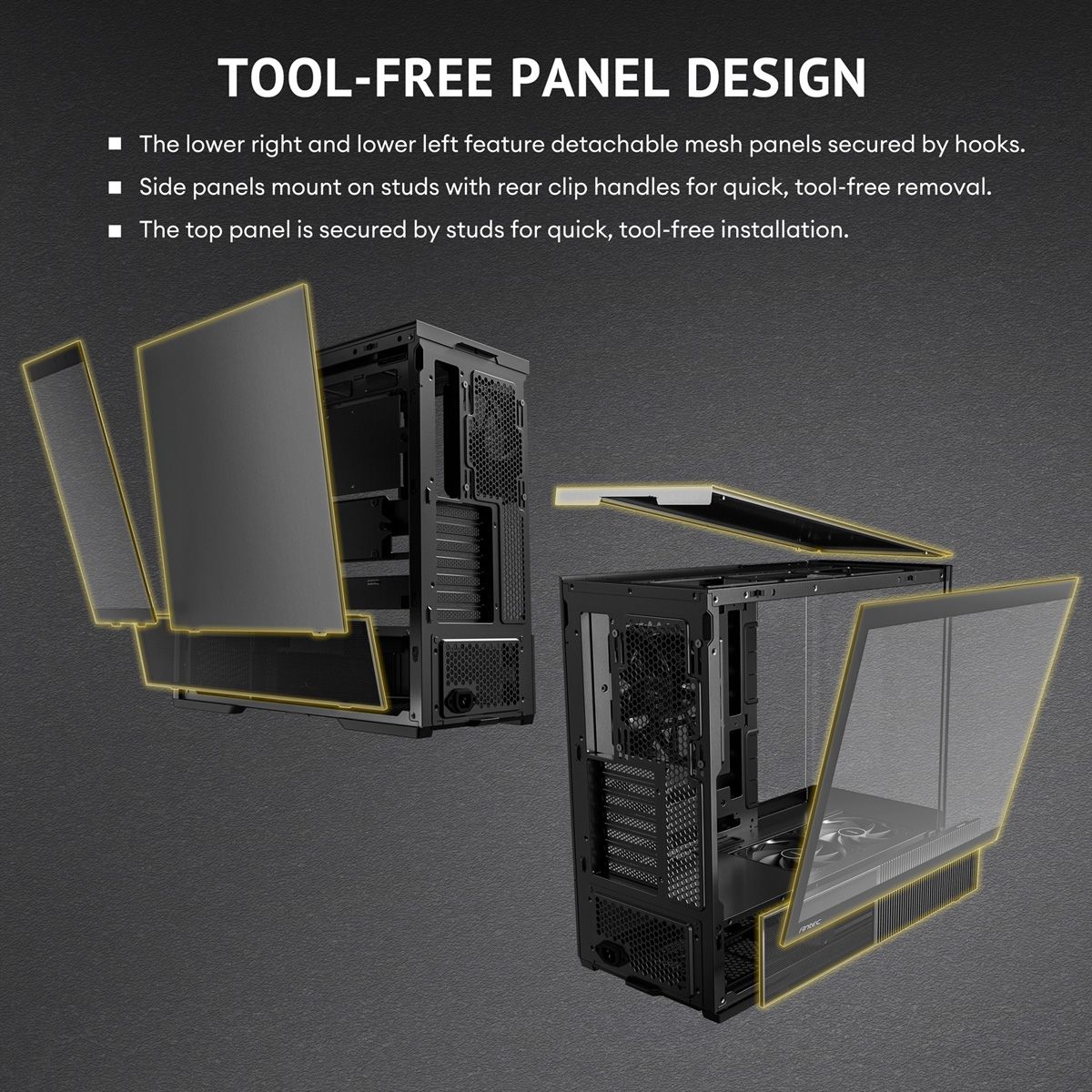 ANTEC Boîtier PC Constellation C6 Curve Air, format ATX Midi Tower, noir