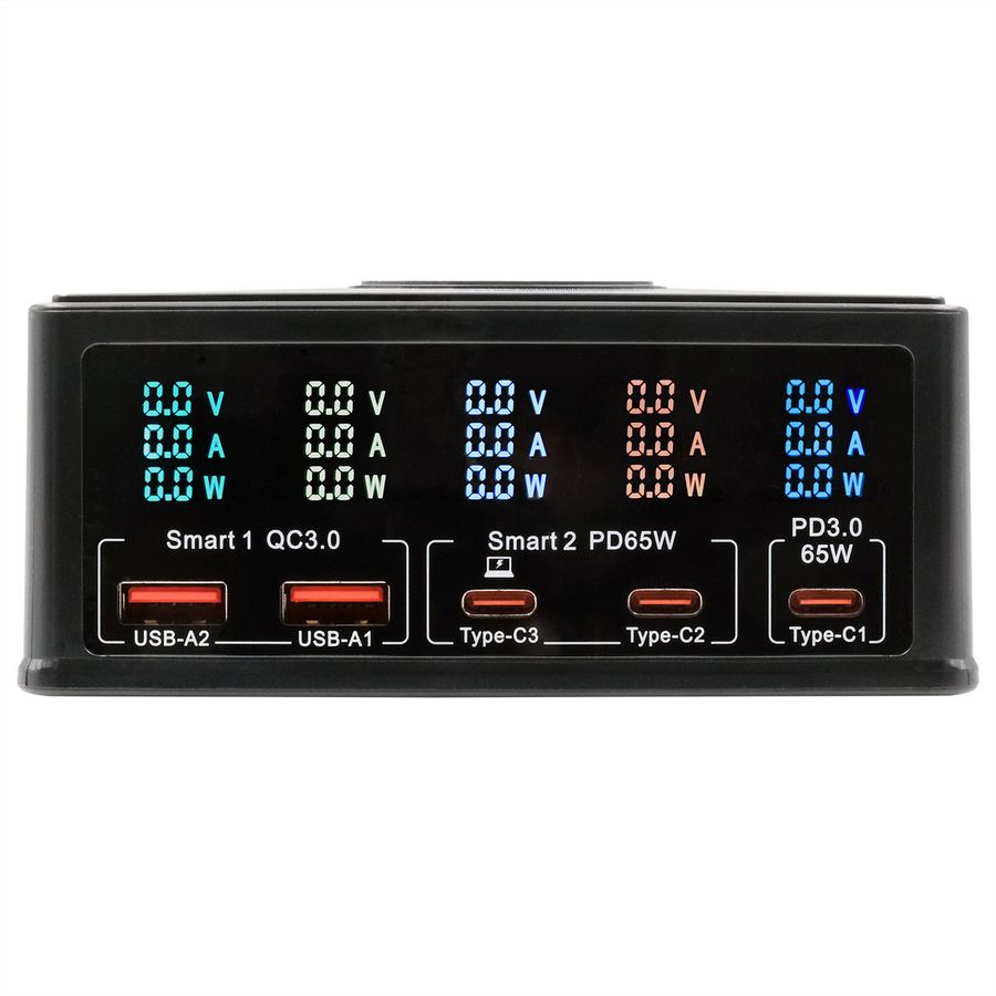 EXSYS EX-1106 Chargeur multiports High Power, QI 15W et USB-C PD à max. 160W