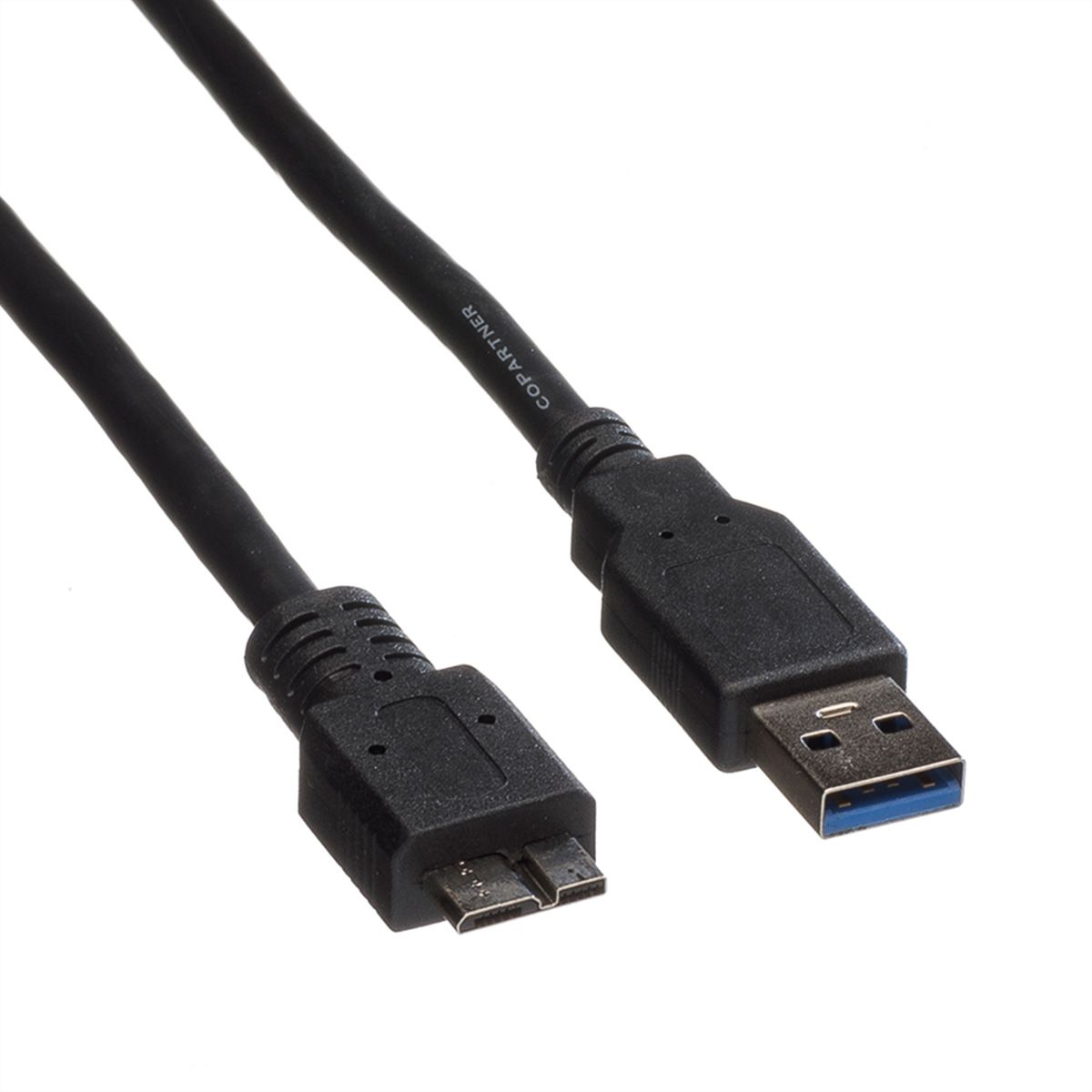 ROLINE Câble USB 3.2 Gen 1, A M - Micro B M, noir, 0,8 m