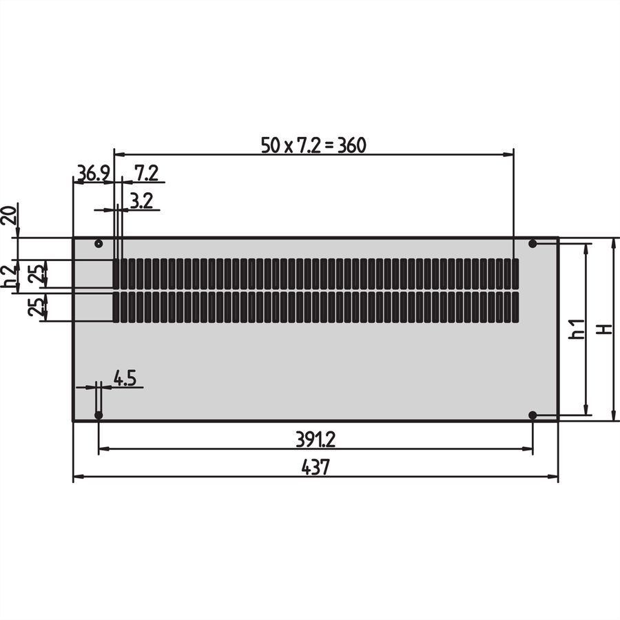 Panneau arrière Inpac SCHROFF, ventilé, 3 U